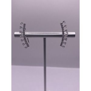 Beautiful Sterling Silver Stack Cz Earring